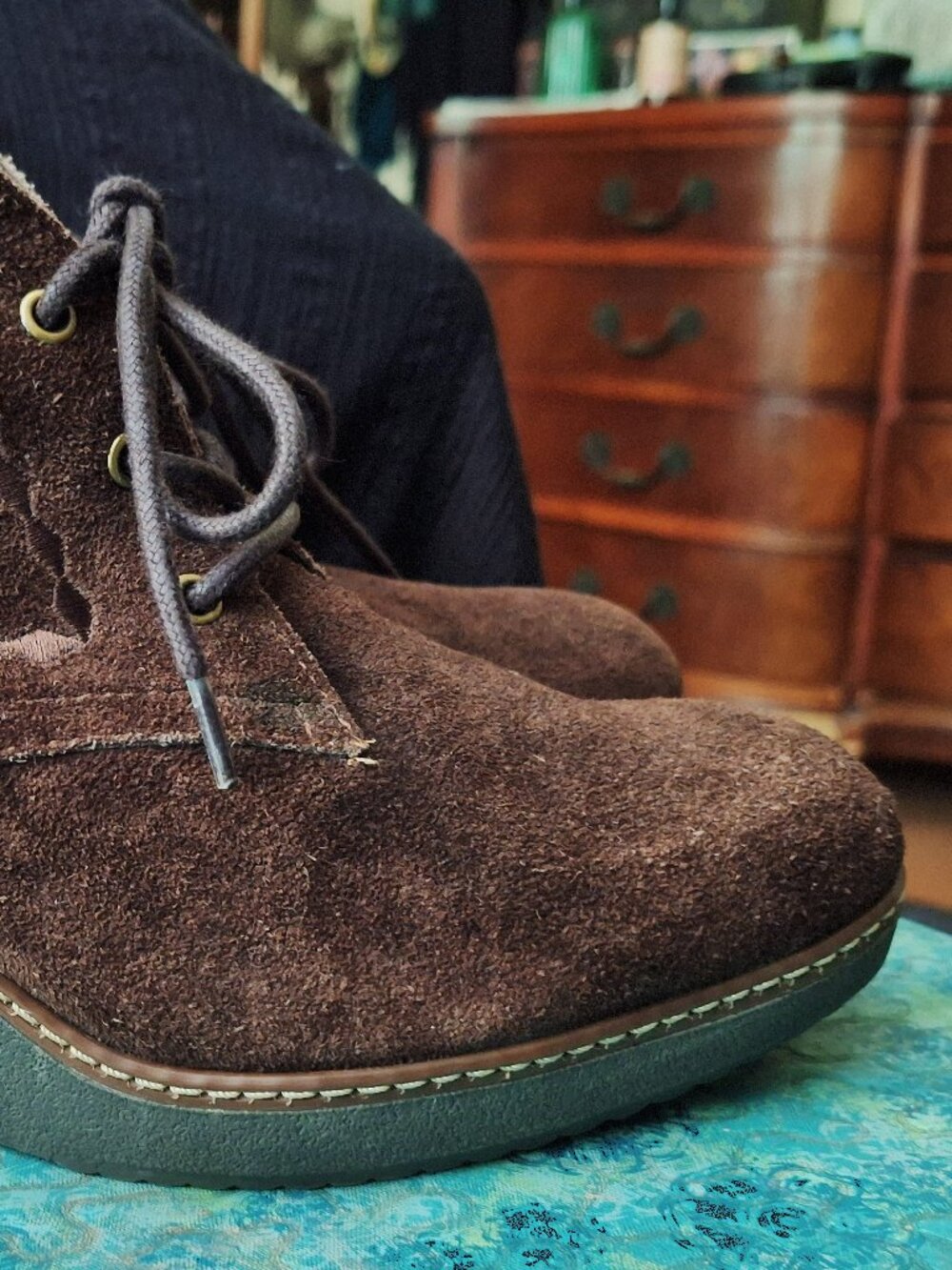 NATURALIZER: Women's “Kaitlyn” Brown Soft Suede Wedge Ankle Boot-Never worn-9.5